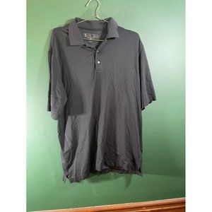 Peeble Beach -Men's Black Performance Short Sleeve Polo Shirt - Size L